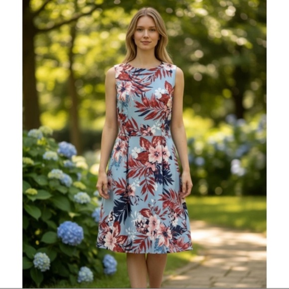 Enfocus Studio Dresses & Skirts - ENFOCUS Studio Blue Floral Sleeveless Dress